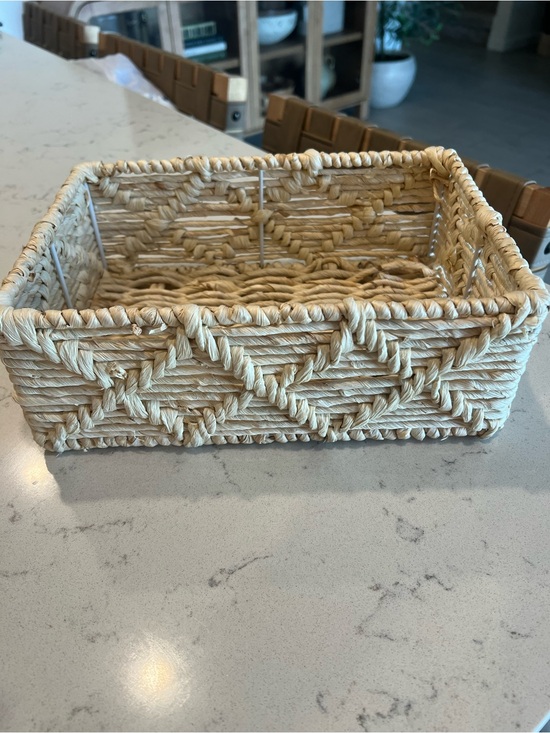Cost Plus World Market Other - Small Woven Rectangular Storage Basket - Light Natural Color